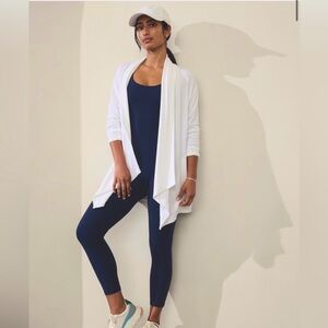 Athleta White Open-Front Cardigan